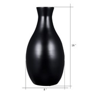 Hastings Home Hastings Home Handcrafted 16 Inch Tall Black Bamboo Vase | Decorative Glazed Bottle Neck Vase 652331YTM